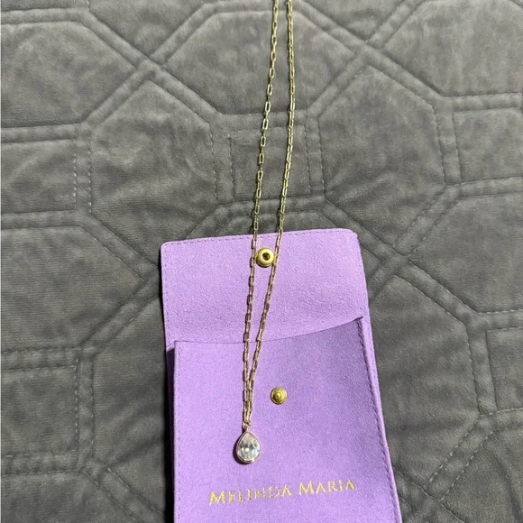 Melinda Maria Gold Necklace with Teardrop Pendant - Picture 3 of 5